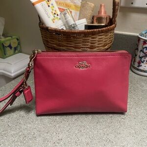 Coach Pink Clutch with Wrist Strap